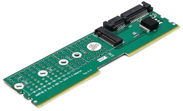 Main image of M.2 SATA SSD to SATA3 6Gbps Riser Adapter Card B/B+M Key NGFF SSD DDR Memory Slot Mount SATA Protocol Storage Interface Converter for 2230/2242/2260/2280 M.2 SSD Driver-Free Plug-and-Play