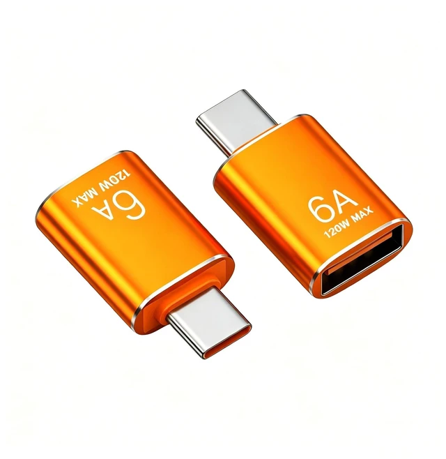 Main image of USB 3.2 Type-C Male to USB 3.2 Female Adapter 120W 6A Fast Charging Converter with 10Gbps High-Speed Data Transfer Smart DAC Chip Aluminum Alloy for Phone15/16 Tablets and Other Devices