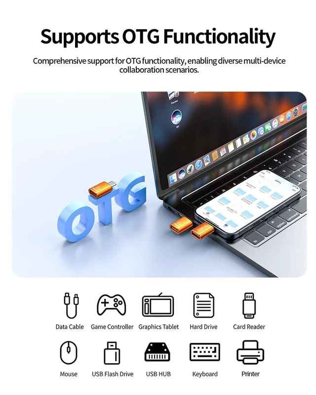 Alt view image 7 of 7 - USB 3.2 Type-C Male to USB 3.2 Female Adapter 120W 6A Fast Charging Converter with 10Gbps High-Speed Data Transfer Smart DAC Chip Aluminum Alloy for Phone15/16 Tablets and Other Devices