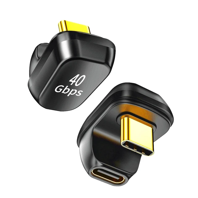 Alt view image 2 of 7 - USB-C Male to Female Adapter USB 4 40Gbps Type-C Extension Converter 180° U-Shaped Angle Design PD 100W Charging 8K@60Hz Video for Laptops Tablets and Type-C Devices 1 PC