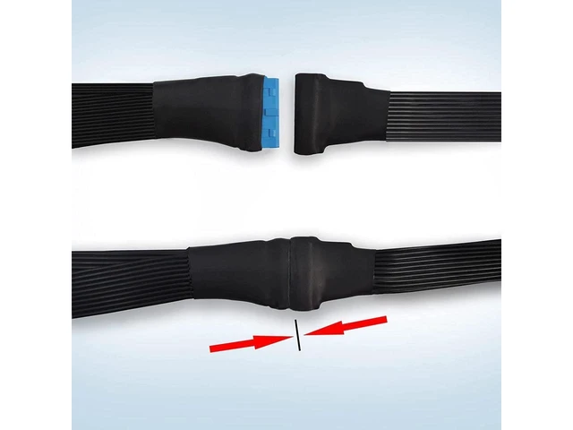 Alt view image 4 of 6 - USB 3.0 19/20 Pin Internal Header Extension Cable 1 to 2 Y Splitter Adapter Double Male to Female Motherboard USB Header Expansion Cable 5Gbps Full Duplex Black 5.9 inch