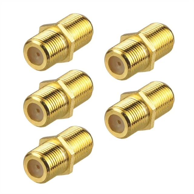 Main image of RG6 F-Type F81 Female to Female Gold Plated Coaxial Cable Coupler Coax Extender Adapter F81 Barrel Connector for RG6 Patch and TV Cables Corrosion Resistant 5-Pack