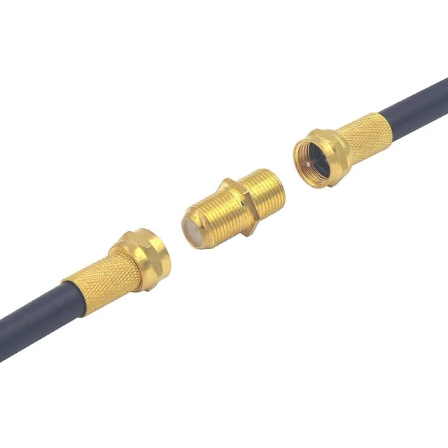 Alt view image 5 of 6 - RG6 F-Type F81 Female to Female Gold Plated Coaxial Cable Coupler Coax Extender Adapter F81 Barrel Connector for RG6 Patch and TV Cables Corrosion Resistant 5-Pack