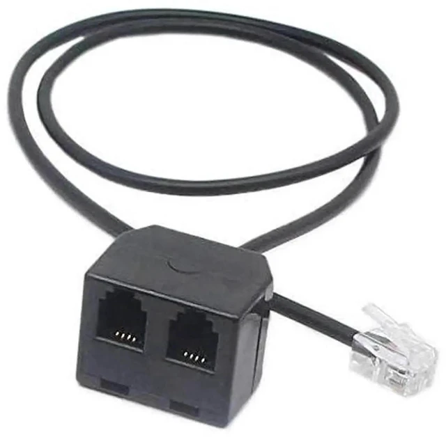 Main image of RJ9 4P4C Headset Y Splitter Cable 1 Male to Dual Female Training Adapter Cord IP Desk Phone Headset Extension Cable for Call Monitoring and Call Center Supervision Plug and Play 2 Pack