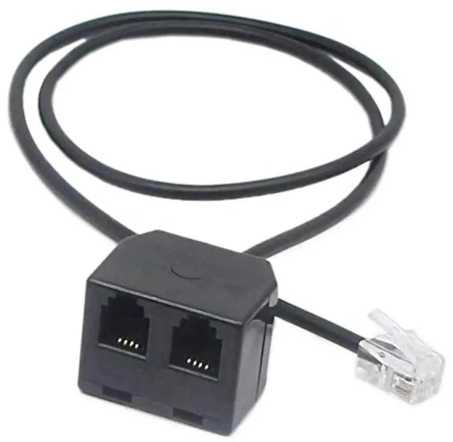 Alt view image 3 of 4 - RJ9 4P4C Headset Y Splitter Cable 1 Male to Dual Female Training Adapter Cord IP Desk Phone Headset Extension Cable for Call Monitoring and Call Center Supervision Plug and Play 2 Pack