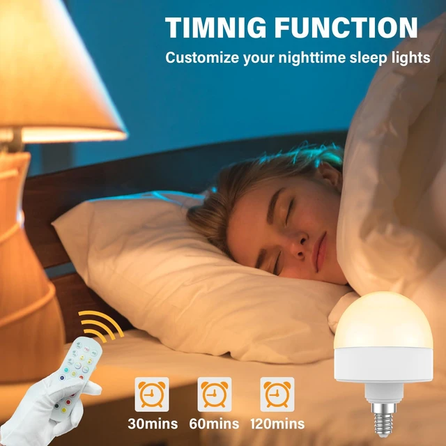 Alt view image 7 of 7 - Rechargeable E12 LED Light Bulb Wireless Battery Operated Puck Light for Wall Sconce with Remote Control Timer 15 Colors 10-100% Dimmable Magnetic Detachable Base Type-C Charging Non-Hardwired
