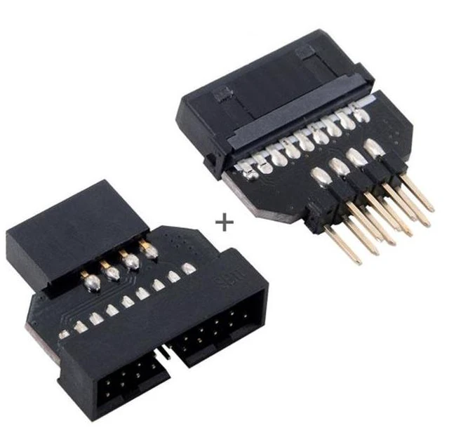 Alt view image 5 of 6 - USB 2.0 9Pin Housing to USB 3.0 20Pin Motherboard Header Female Adapter U2-026 Reversible USB Header Adapter for USB 3.0 Devices and USB 2.0 Motherboards 480Mbps Data Speed 1set