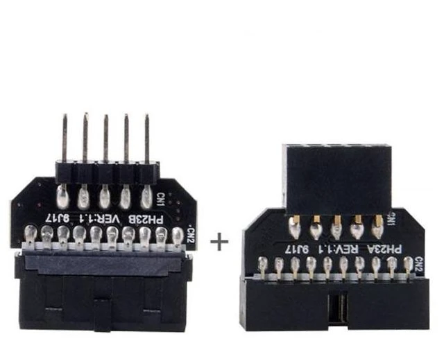Alt view image 3 of 6 - USB 2.0 9Pin Housing to USB 3.0 20Pin Motherboard Header Female Adapter U2-026 Reversible USB Header Adapter for USB 3.0 Devices and USB 2.0 Motherboards 480Mbps Data Speed 1set