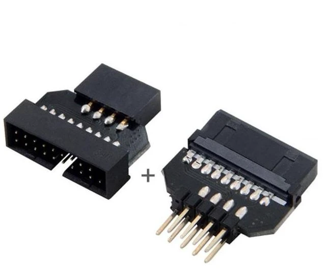 Alt view image 6 of 6 - USB 2.0 9Pin Housing to USB 3.0 20Pin Motherboard Header Female Adapter U2-026 Reversible USB Header Adapter for USB 3.0 Devices and USB 2.0 Motherboards 480Mbps Data Speed 1set