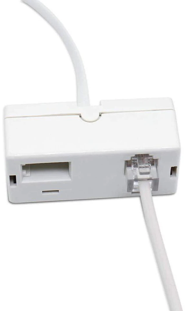 Alt view image 5 of 7 - RJ45 to BT RJ11 Telephone Adapter 2 Way Female to Male Splitter Converter Ethernet Cable Phone Line Connector Male RJ45 8P8C Female BT 6P4C RJ11 6P4C White 6.29 inch/16cm Cable Length 2 Pack