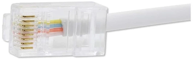 Alt view image 6 of 7 - RJ45 to BT RJ11 Telephone Adapter 2 Way Female to Male Splitter Converter Ethernet Cable Phone Line Connector Male RJ45 8P8C Female BT 6P4C RJ11 6P4C White 6.29 inch/16cm Cable Length 2 Pack