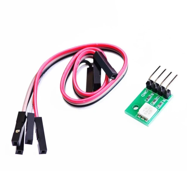 Main image of RGB LED Module Full Color LED Module Three Color Light Module with Wire Green Board 1 Set