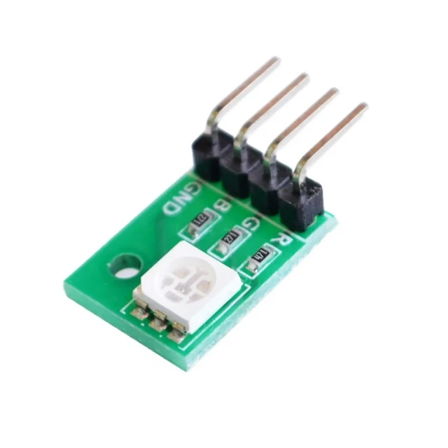 Alt view image 3 of 3 - RGB LED Module Full Color LED Module Three Color Light Module with Wire Green Board 1 Set