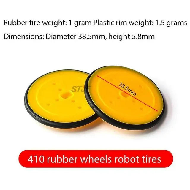 Alt view image 2 of 3 - 410 Rubber Wheels and Robot Tires for TT Motor Robot Car Platforms Electronic Design Toys 10 PCS