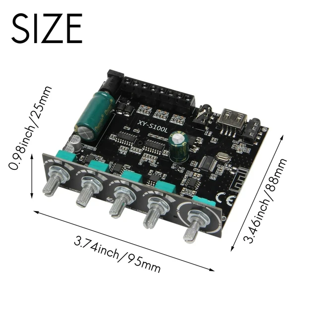 Alt view image 3 of 3 - XY-S100L Bluetooth 5.0 2.1 Channel Power Audio Stereo Amplifier Board 50W x2 + 100W Subwoofer and Speaker Power Amplifier Bluetooth Stereo Audio AMP Board