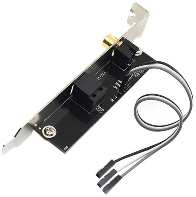 Main image of 24-bit/192 kHz SPDIF Daughter Card with Optical Fiber and Coaxial Inputs Digital Sound Card Baffle DAC DTS Decoder with RCA Output for General Motherboards Black + White 121 x 19.9 x 18.6 mm