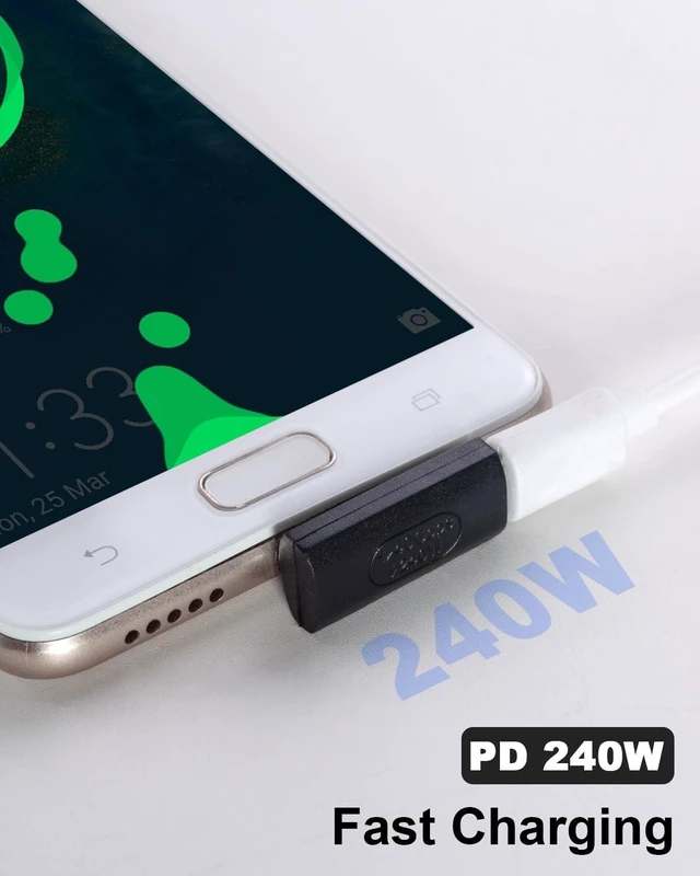 Alt view image 3 of 7 - USB C Male to Female Adapter 90 Degree Right Angle USB4 Extender 240W PD 40Gbps 8K@60Hz Compatible with MacBook iPad Samsung Galaxy Google Pixel Thunderbolt 4/3 2 Pack