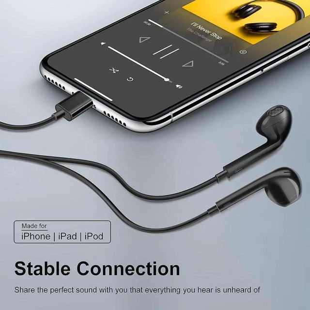 Alt view image 4 of 7 - 3.5mm Wired Earbuds with Built-in Microphone and Call Control Button Half In-Ear Stereo Bass Headphones Wired Earphones for iPhone 6/6S iPad Android MP3 MP4 Audio Devices 2 Pack