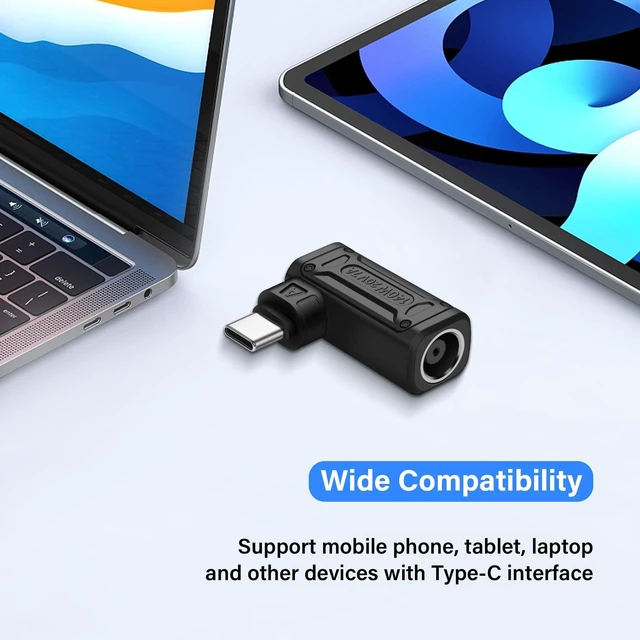 Alt view image 7 of 7 - DC7909 A 140W DC 7.9mm x 0.9mm Female 7.9mm x 5.5mm Input to USB Type C Male Power Charging Adapter PD Identification Chip DC to USB-C Charging Converter 15V-20.5V Input 5V/9V 2A 20V 7A Output