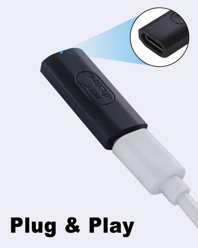 Alt view image 5 of 7 - USB C Female to Female Coupler 240W 40Gbps USB4 Adapter with 8K@60Hz Video Output Type-C Cable Extender for iPad MacBook Thunderbolt 4/3 Devices Reversible Connection 2 Pack