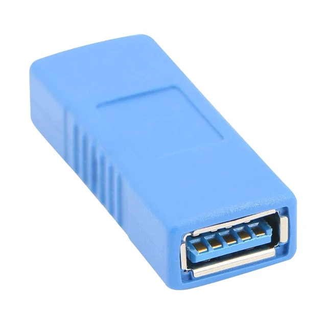 Alt view image 5 of 7 - USB 3.0 Type A Female to Female Adapter 5 Gbit/s USB Cable Extension Coupler USB Connector Converter Bridge Backward Compatible with USB 2.0 Devices PVC Shell Copper Inserts Blue Pack of 3