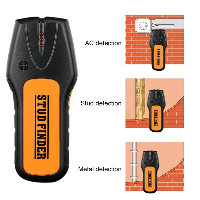 Alt view image 2 of 3 - Wall Detector Wood Stud Finder AC Live Wire Finder Electric Detection Instrument