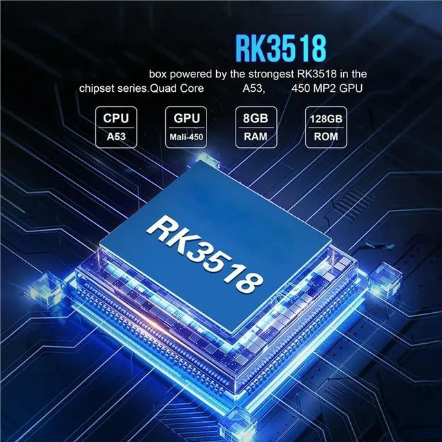 Alt view image 6 of 6 - T1 ULTRA RK3518 Quad-Core Android 16.0 TV Box 4K Set Top Box with 8GB 128GB Android Media Player 6 Player