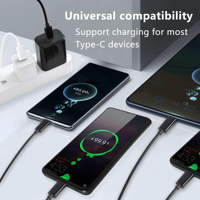 Alt view image 4 of 6 - USB C to 4 USB C Charging Cable 4-in-1 Type-C Multi Charging Cord 2A Charge-Only USB-C Splitter Cable with Aluminum Alloy Plugs and PVC Jacket Black 0.5m