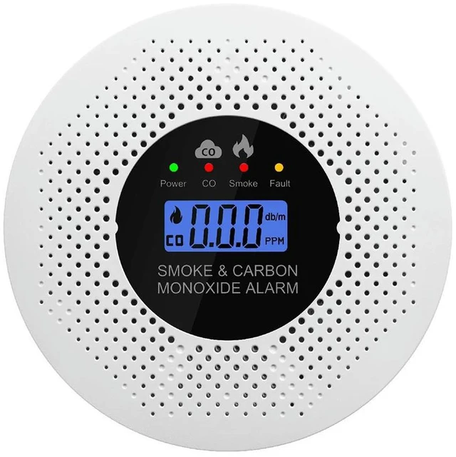 Main image of Carbon Monoxide and Smoke Alarm Detector with LCD Digital Display Screen 2 in 1 Real Time Monitoring Device for Home Indoor Environment Detection and Monitoring