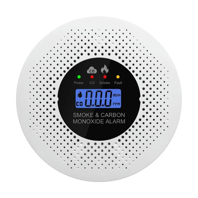 Alt view image 4 of 6 - Carbon Monoxide and Smoke Alarm Detector with LCD Digital Display Screen 2 in 1 Real Time Monitoring Device for Home Indoor Environment Detection and Monitoring