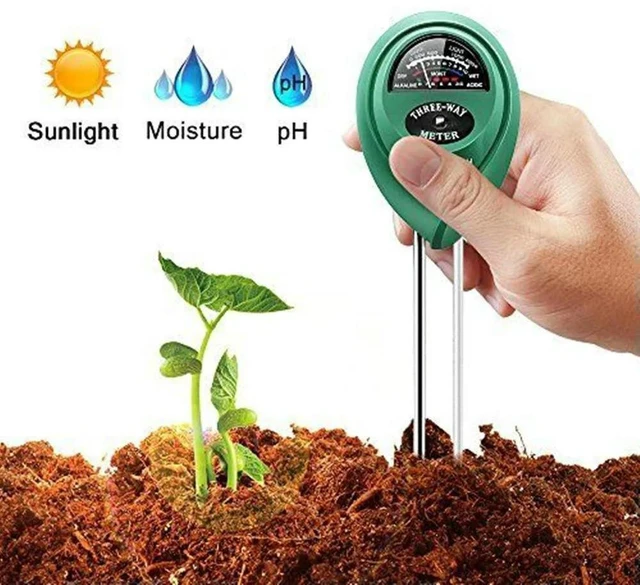 Main image of 3 in 1 Soil pH Meter Sunlight Tester and Soil Moisture Sensor Meter Garden Plant Acidity Humidity Monitor Detector for Flowers Plants and Soil Testing