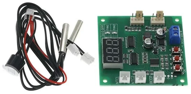 Main image of 12V 24V 48V PWM Fan Temperature Controller Board Four Wire Fan Speed Controller for Four Wire Fans Two Way Heat Dissipation Control Temperature Speed Display Stop Alarm Board