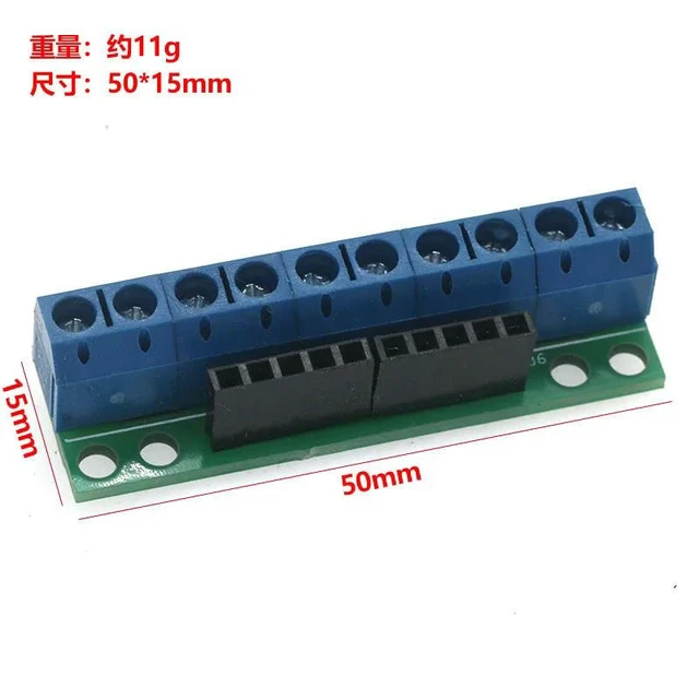 Alt view image 3 of 3 - 2.54 Pin to 5.0 Screw Terminal Board Conversion Board 10PIN 2.54 Pin to 5.08 Pin Conversion Board