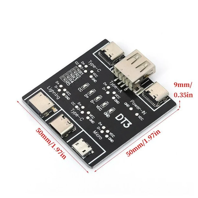 Alt view image 2 of 6 - DT3 USB C Type C Micro USB Lightning Cable Tester Board USB Data Cable Detection Tool and Charging Cable Detector Fast Quick Charging Test Device for iOS and Android Devices