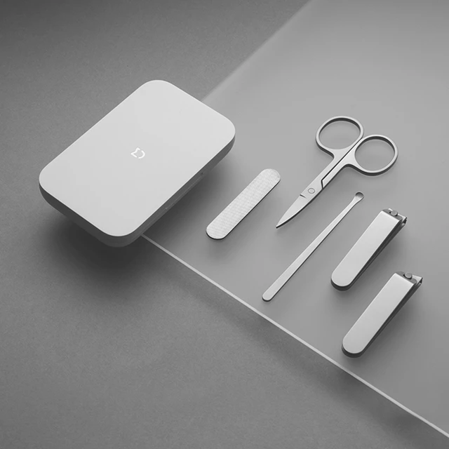 Alt view image 4 of 5 - Xiaomi Stainless Steel Manicure Pedicure Grooming Kit with Oblique and Flat Nail Clippers Beauty Scissors Nail File and Earpick Magnetic Storage Box Matte Anti-Rust Nail Care Tool Set 5pcs/set