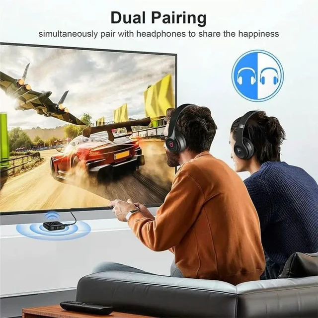 Alt view image 6 of 6 - Bluetooth 5.4 Audio Adapter 2 in 1 Receiver Transmitter with aptX HD Low Latency 3.5mm AUX Wireless Audio Converter for Car Speaker TV PC and Bluetooth Devices 2Pcs