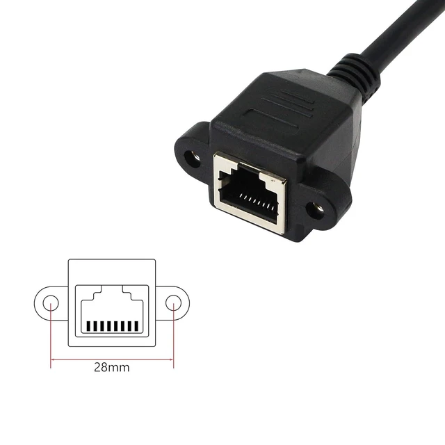 Alt view image 3 of 6 - RJ45 Ethernet Extension Cable 90 Degree Downward Male to Female LAN Adapter Cat5/Cat6 Gigabit Network Patch Cable FTP Gold Plated Contact 10/100 Compatible Ethernet Socket Connector 30cm