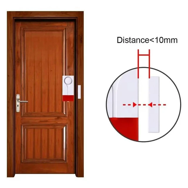 Alt view image 3 of 6 - Magnetic Door and Window Open Alarm with Remote Control Magnetic Sensor Chime Anti Theft Home Security DIY Protection Door Window Contact Alarm