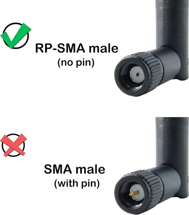 Alt view image 3 of 7 - Dual Band WiFi Bluetooth Antenna 3dBi RP-SMA Male No Pin for PC Wireless Cards 2.4Ghz 5Ghz 5.8Ghz Swivel Antenna for Mini PCIe M.2 and ASUS Motherboard WiFi 2 Pack