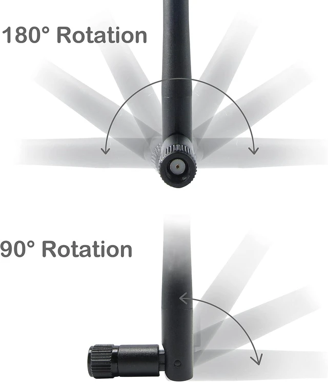 Alt view image 4 of 7 - Dual Band WiFi Bluetooth Antenna 3dBi RP-SMA Male No Pin for PC Wireless Cards 2.4Ghz 5Ghz 5.8Ghz Swivel Antenna for Mini PCIe M.2 and ASUS Motherboard WiFi 2 Pack