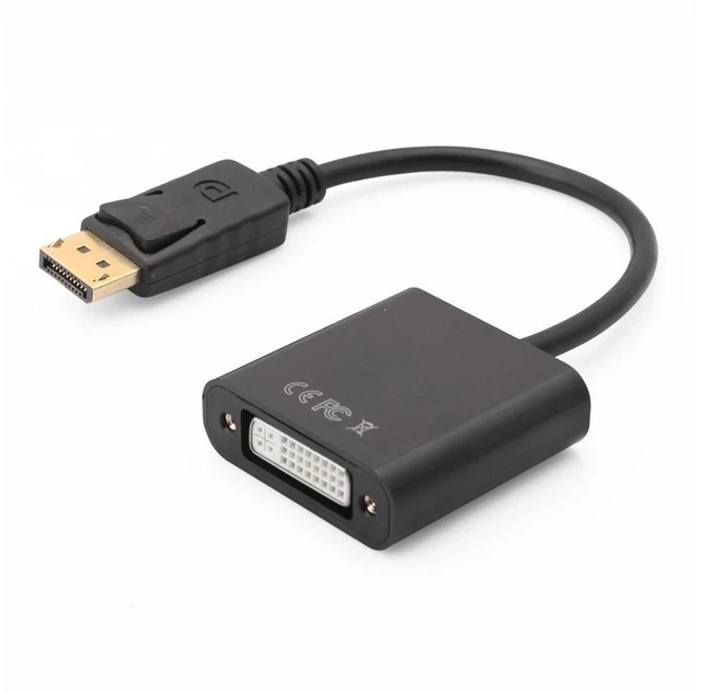 Main image of DisplayPort to DVI-D Single Link Adapter DisplayPort Male to DVI Female Video Converter 1920x1080@60Hz 1080p Gold Plated Latching Connector One Way for Monitor Projector HDTV Black
