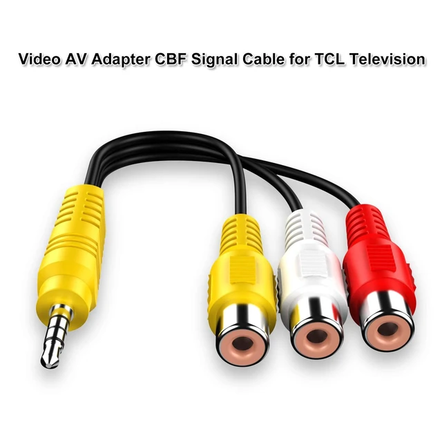 Alt view image 2 of 6 - 3.5mm Mini AV Male to 3 RCA Female Adapter Cable Replacement Composite Video Audio Input Lead Stereo RCA Connector for TV Plug and Play Home Movie Display PVC Cable 23CM/9in 1 Pack