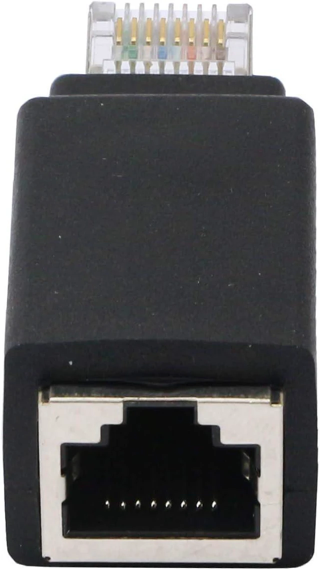 Alt view image 3 of 7 - RJ45 Ethernet Crossover Adapter Male to Female Cat 6 LAN Cable Converter Straight Through to Crossover Cable Connector for PC Computer Server Network Devices Black 38mm x 21mm x 19mm 2pcs