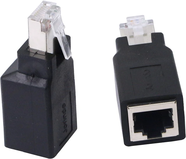 Alt view image 2 of 7 - RJ45 Ethernet Crossover Adapter Male to Female Cat 6 LAN Cable Converter Straight Through to Crossover Cable Connector for PC Computer Server Network Devices Black 38mm x 21mm x 19mm 2pcs