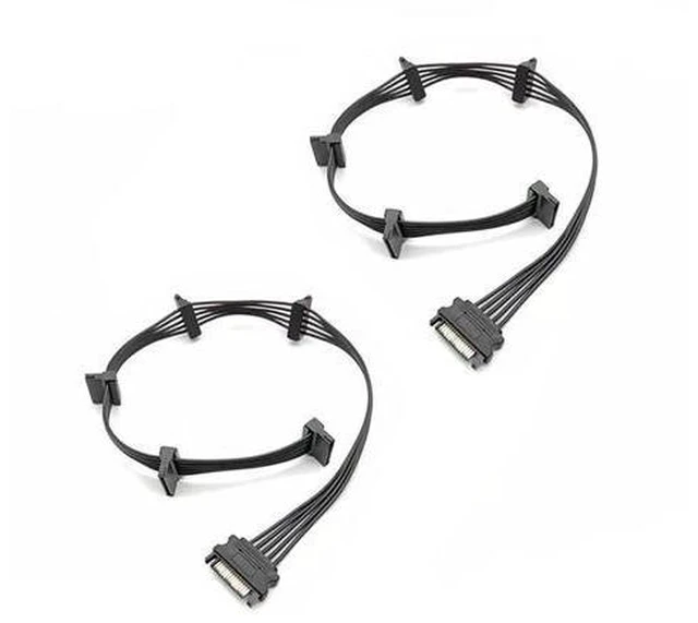 Main image of 15 Pin SATA Power Splitter Cable 1 to 5 SATA Power Adapter 5 SATA Female Connectors for HDD SSD and DVD Drives Internal Computer Storage Upgrade Male to 5 Female SATA Cable 21 Inches 2 Packs