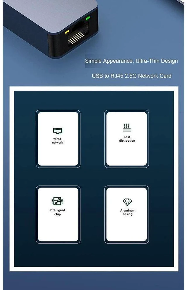 Alt view image 3 of 7 - 2.5Gbps USB Type-C to RJ45 Ethernet Adapter USB 3.1 Network Converter with RTL8156B Chipset 10/100/1000/2500Mbps Wired LAN Connection for MacBook iPad DELL Windows Linux