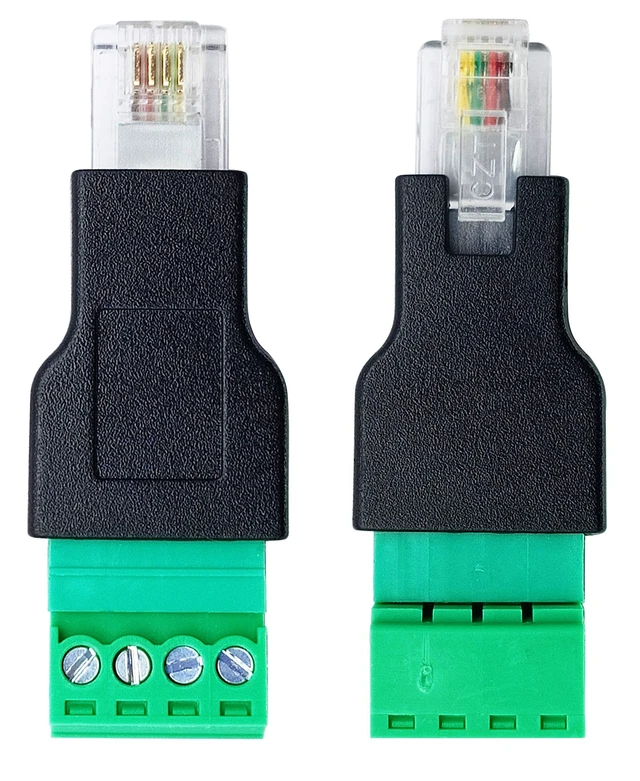 Alt view image 3 of 7 - RJ11 4P 4C Male to 4 Pin Female Screw Terminal Connector Solderless Telephone and CCTV Cable Coupler Pluggable Bolt Wiring Adapter AWG2816 Black 5cm Length 1.5cm Width 1.1cm Height 2 Pack
