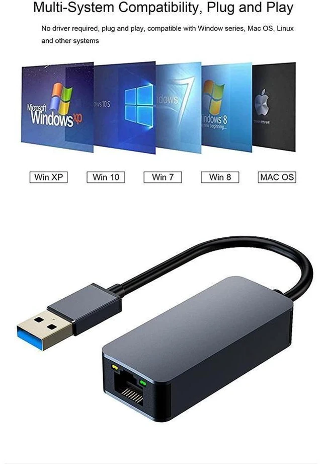 Alt view image 6 of 7 - 2.5Gbps USB Type-C to RJ45 Ethernet Adapter USB 3.1 Network Converter with RTL8156B Chipset 10/100/1000/2500Mbps Wired LAN Connection for MacBook iPad DELL Windows Linux