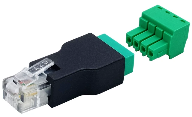 Alt view image 5 of 7 - RJ11 4P 4C Male to 4 Pin Female Screw Terminal Connector Solderless Telephone and CCTV Cable Coupler Pluggable Bolt Wiring Adapter AWG2816 Black 5cm Length 1.5cm Width 1.1cm Height 2 Pack