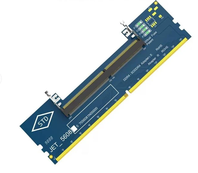 Alt view image 2 of 7 - DDR4 SO-DIMM to Desktop DDR4 Adapter Card 2133/2400/2666/3200MHz Laptop Memory Converter Memory Tester for Desktop DDR4 Slots Gold-Plated Pins Plug and Play